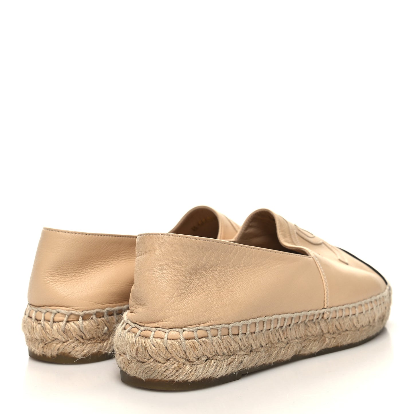Lambskin CC Espadrilles 38 Beige Black