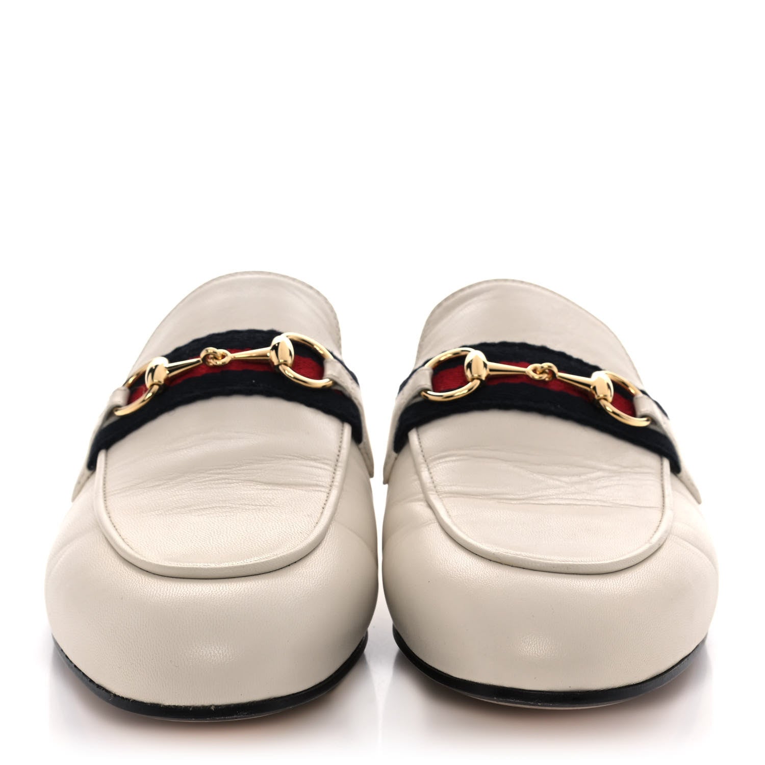 Gucci Malaga Kid Web Womens Horsebit Slippers 37 Mystic White 2 of 10