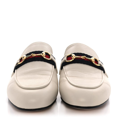 Gucci Malaga Kid Web Womens Horsebit Slippers 37 Mystic White 2 of 10