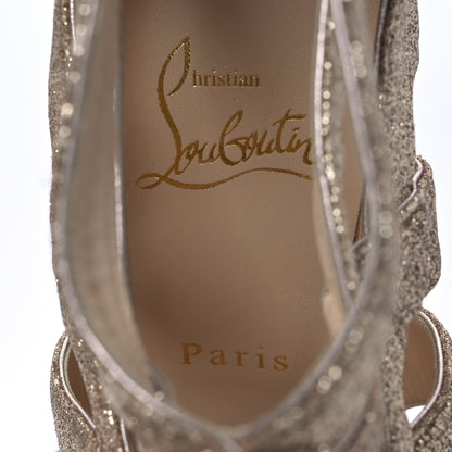 Christian Louboutin Glitter Mini Specchio Balota Platform Sandals 37.5 Gold 9 of 16