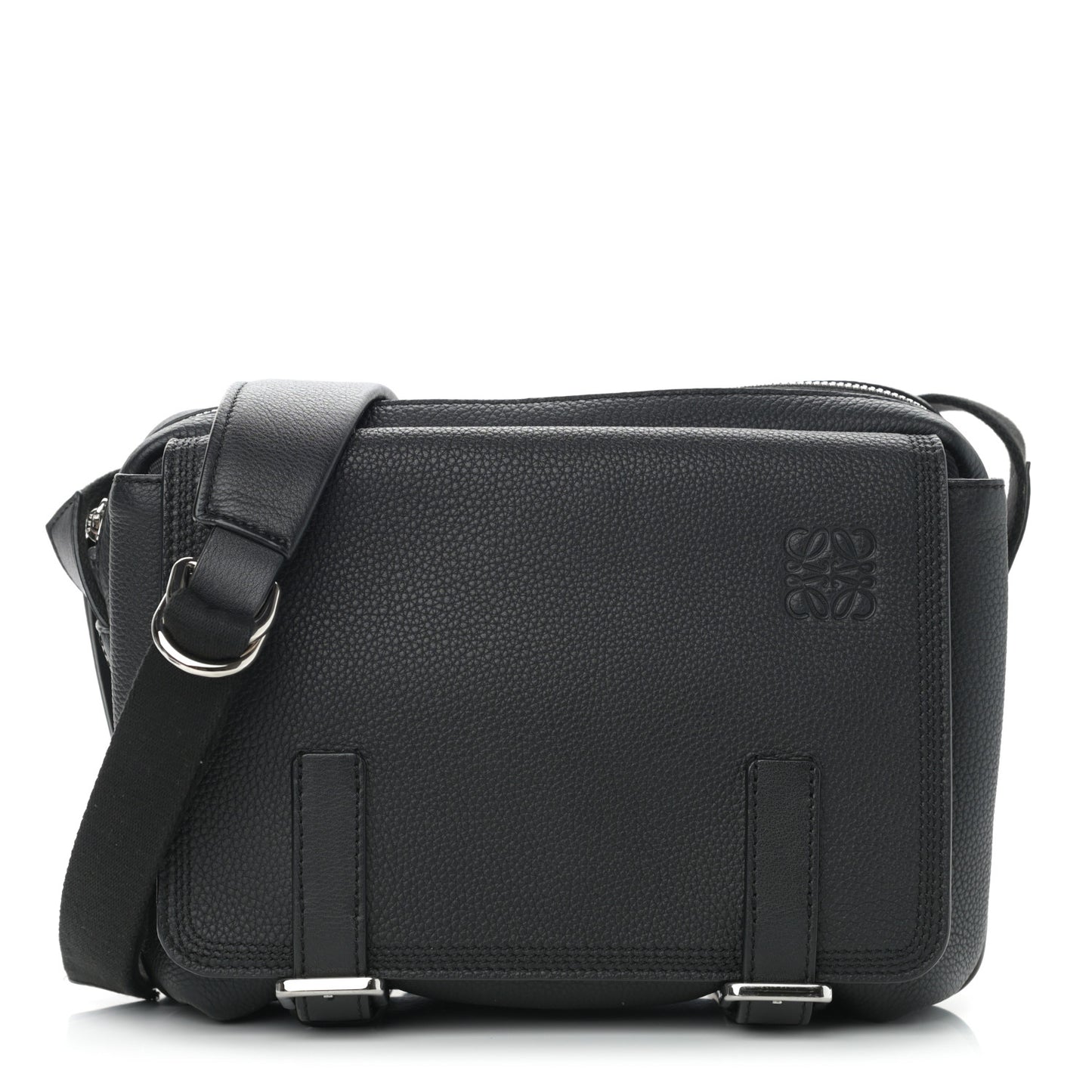 Soft Grained Calfskin XS Military Messenger Bag Black