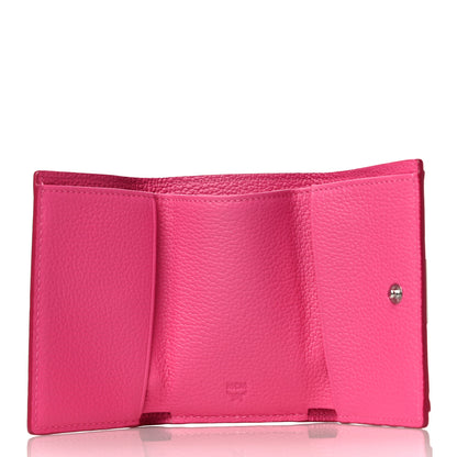 MCM Calfskin Tri-Fold Flap Wallet Pink 5 of 11