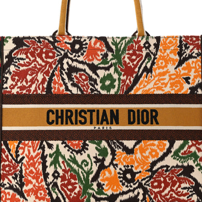 Christian Dior Canvas Embroidered Large Paisley Book Tote Multicolor 8 of 10