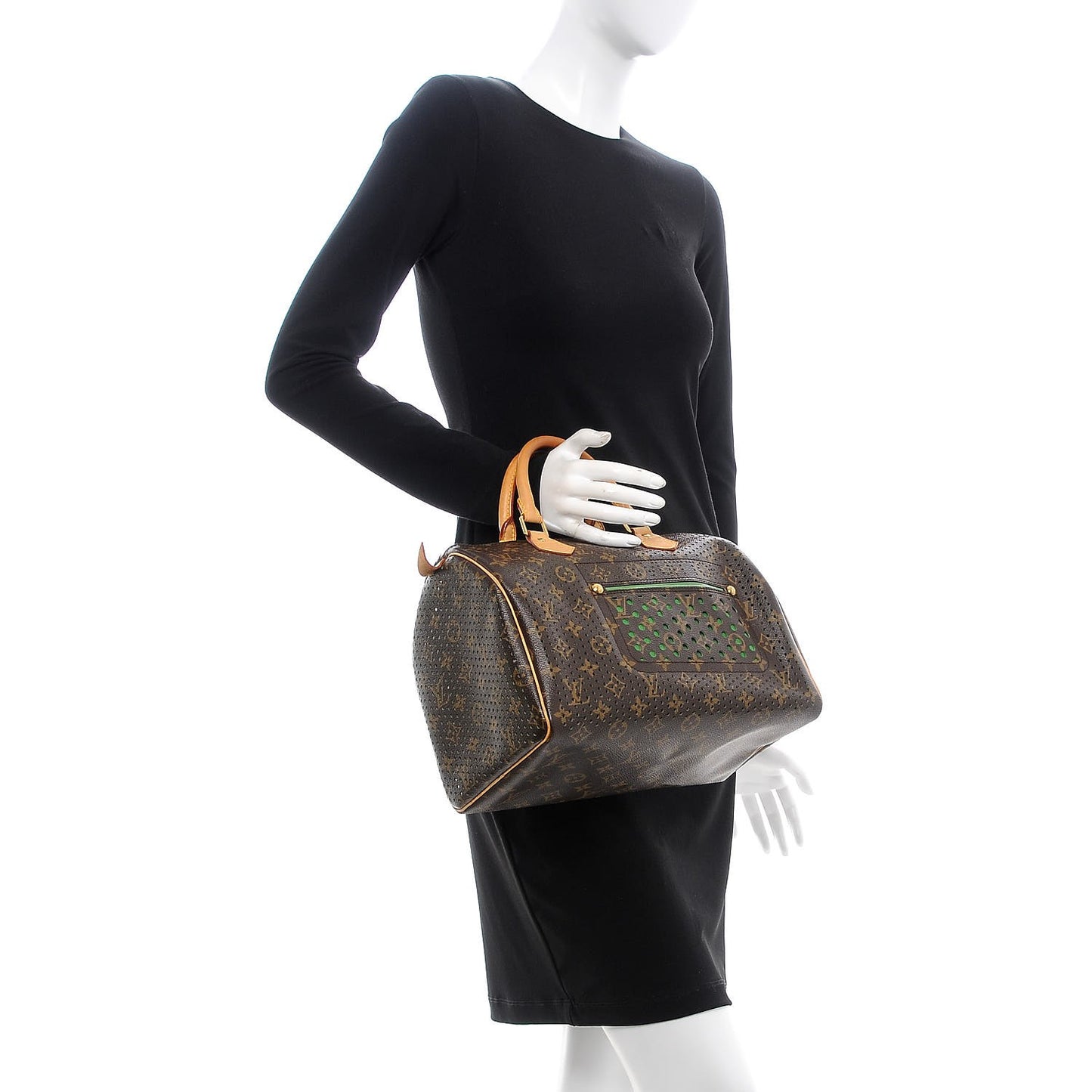Monogram Perforated Speedy 30 Green
