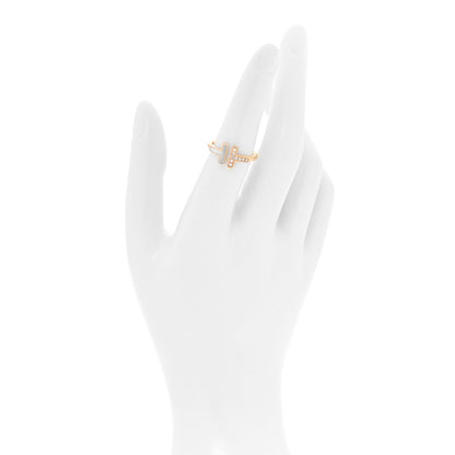 Tiffany 18K Rose Gold Diamond Mother of Pearl T Wire Ring 51 5.75 2 of 5