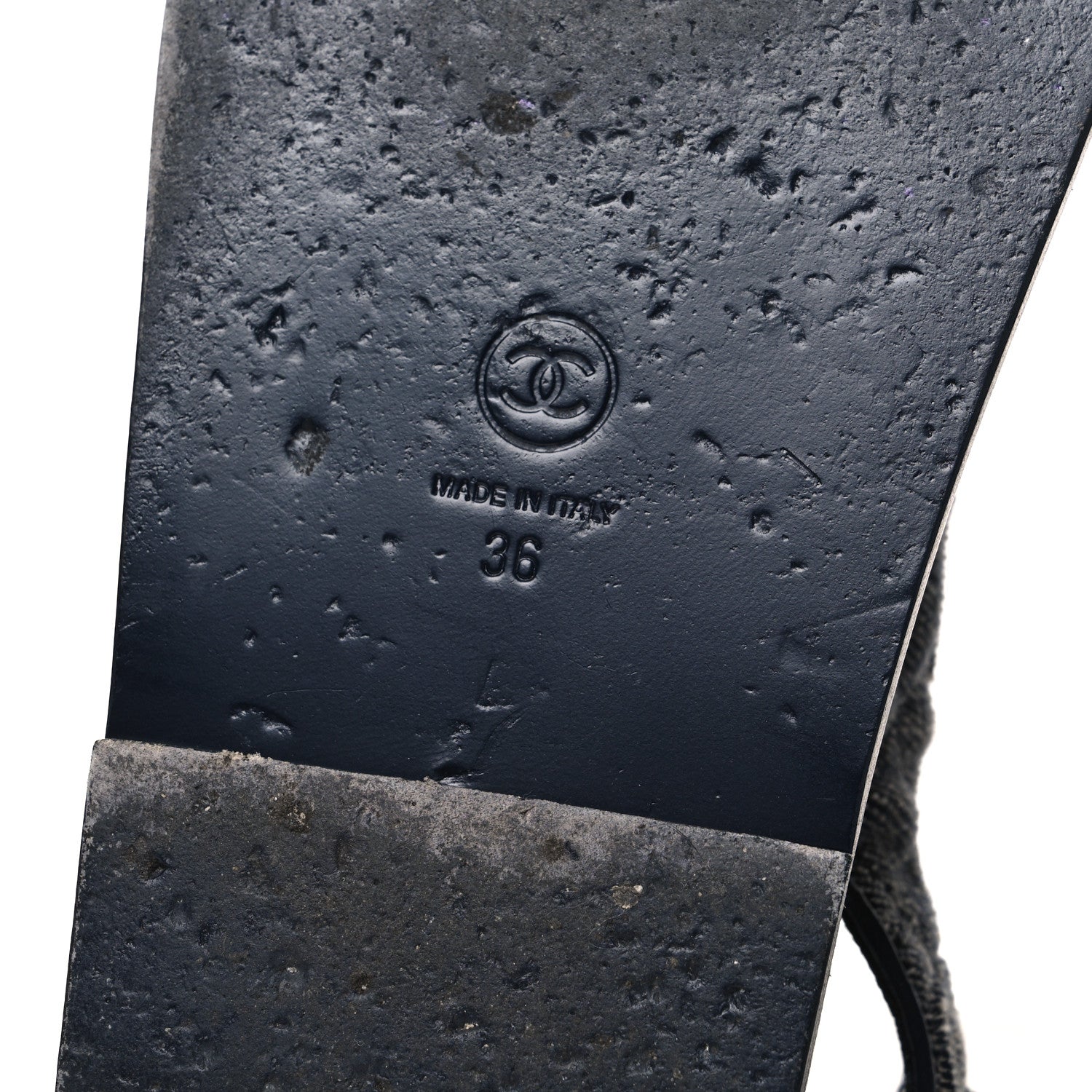 Chanel Velvet Velcro Dad Sandals 36 Grey 8 of 12