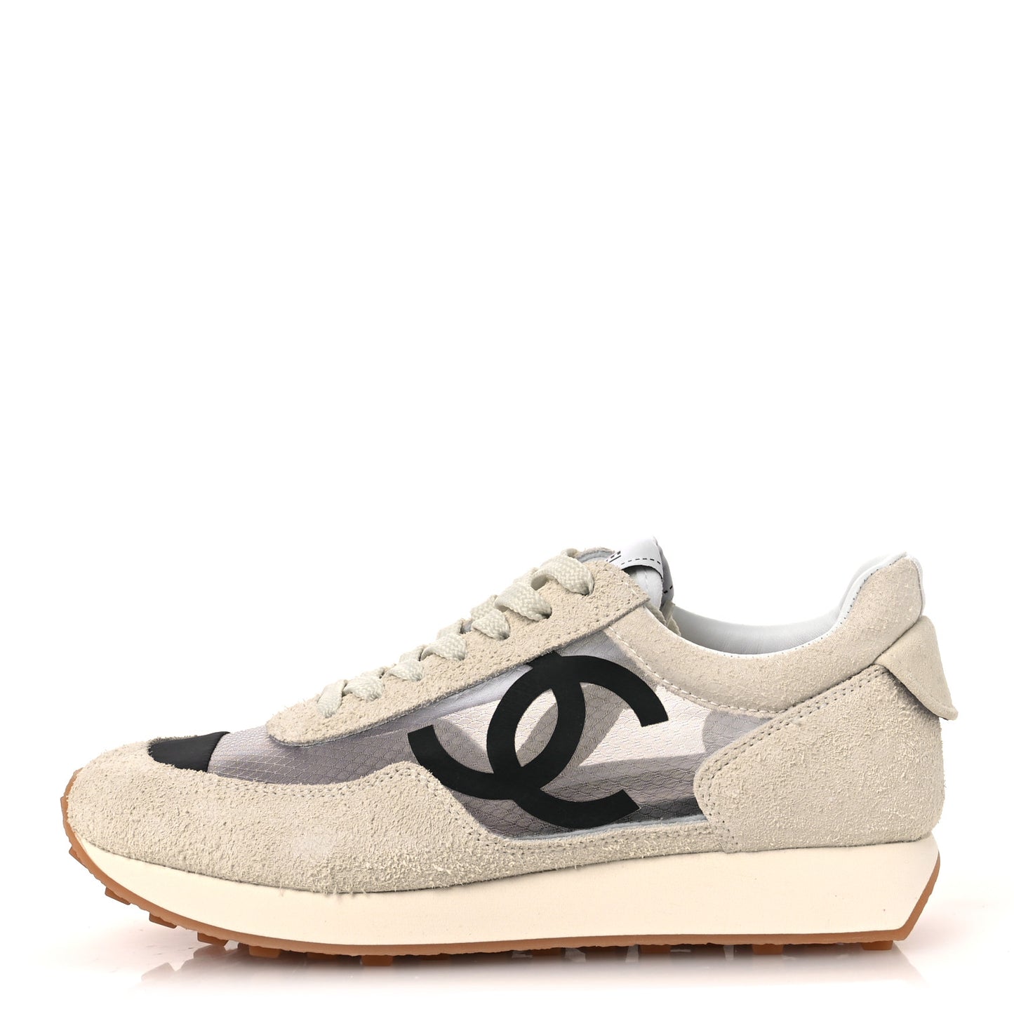 Suede Mesh Womens CC Sneakers 37.5 White Black