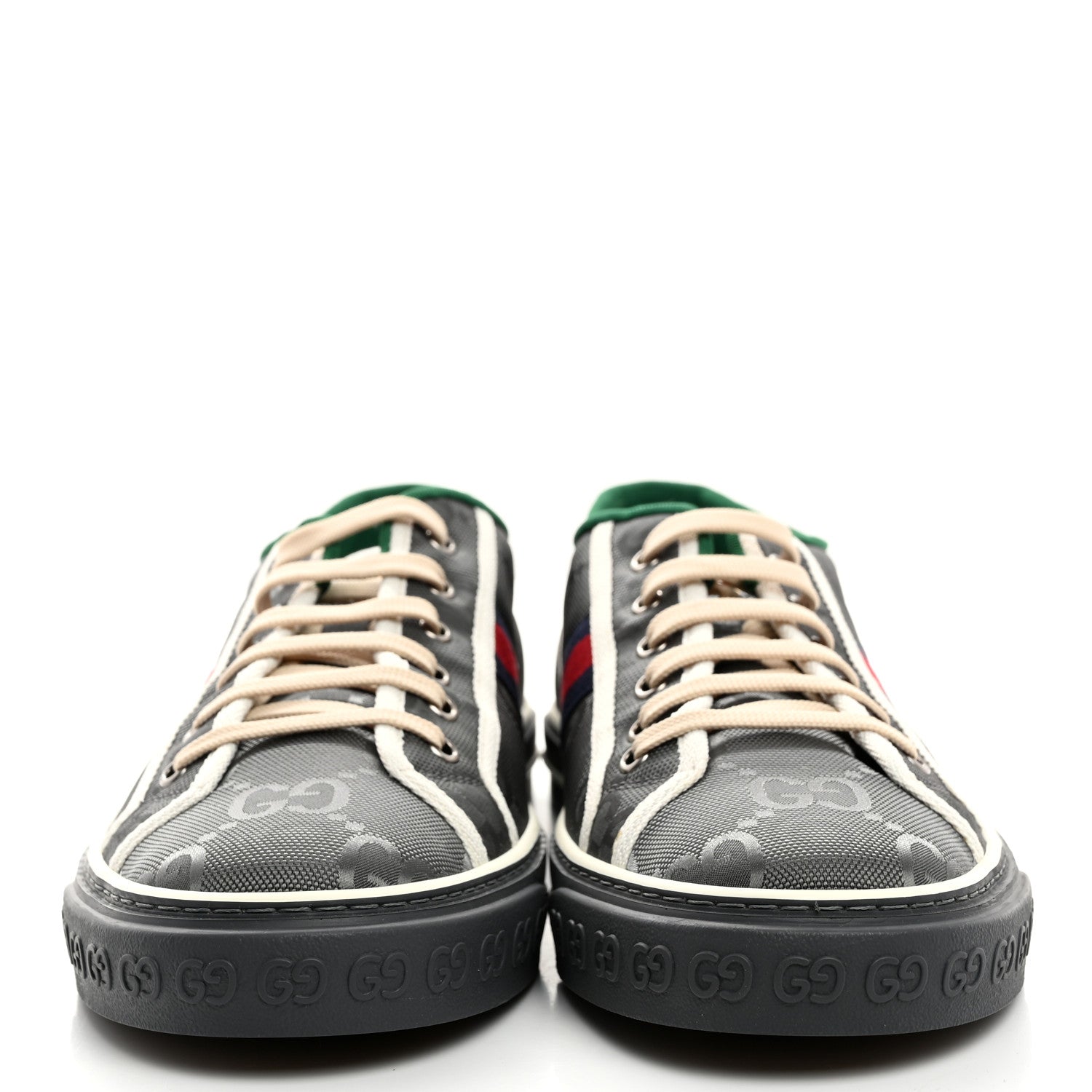 Gucci Econyl Nylon Web Monogram Off The Grid Mens 1977 Tennis Sneakers 12  12 Dark Grey 2 of 8