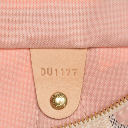 Louis Vuitton Damier Azur Tahitienne Speedy Bandouliere 30 Rose Ballerine 8 of 9