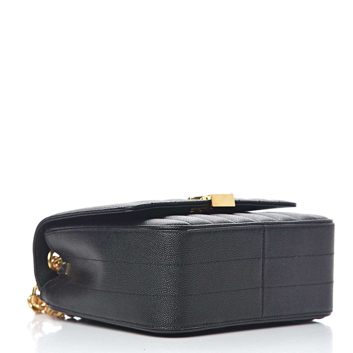 Grain De Poudre Matelasse Monogram Medium Vicky Chain Bag Black