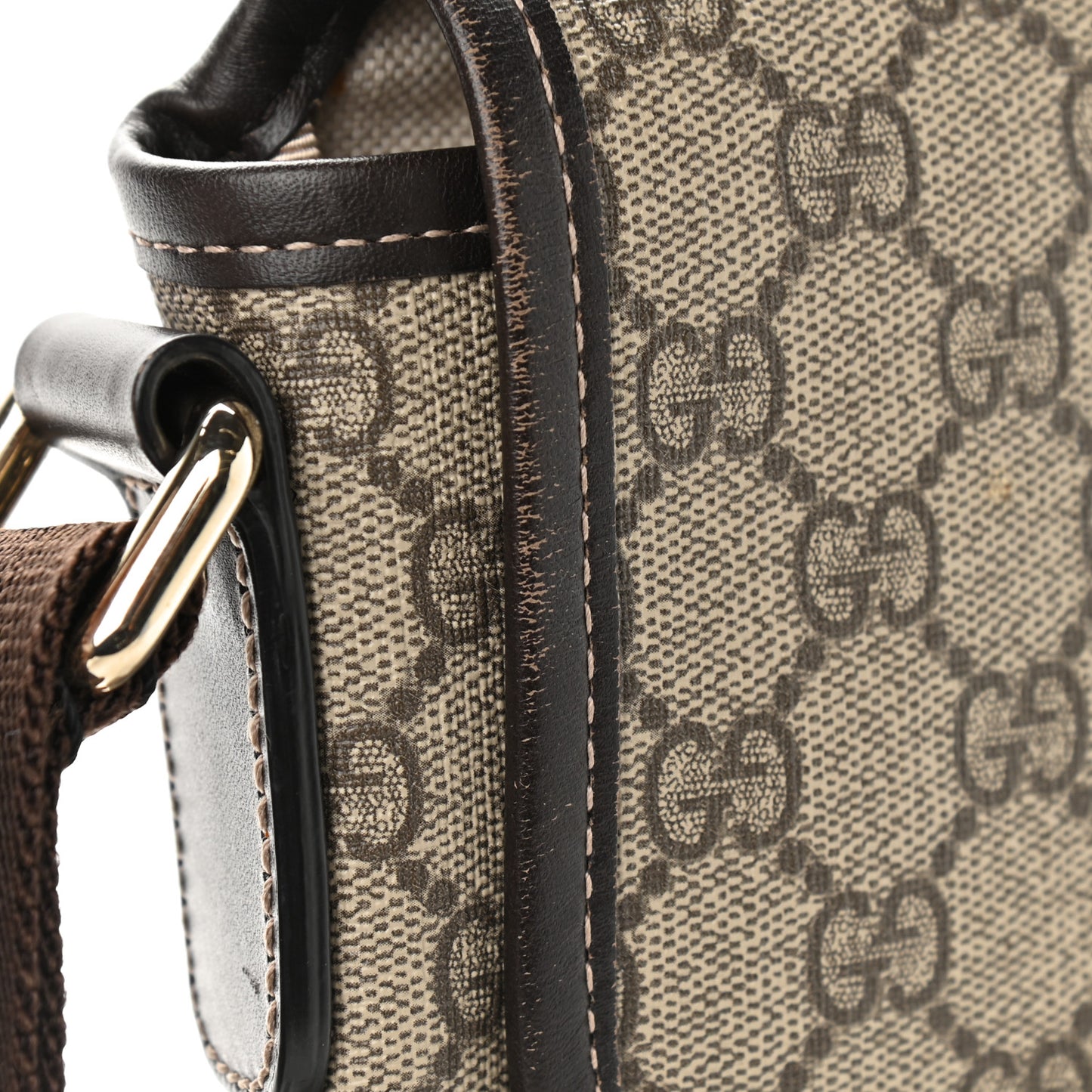 GG Plus Monogram Small Flap Messenger Bag Beige Dark Brown