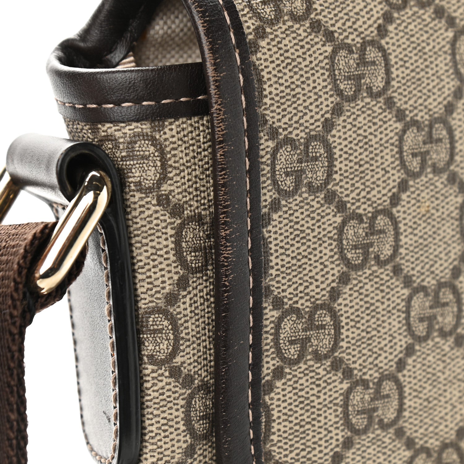 Gucci GG Plus Monogram Small Flap Messenger Bag Beige Dark Brown 13 of 14