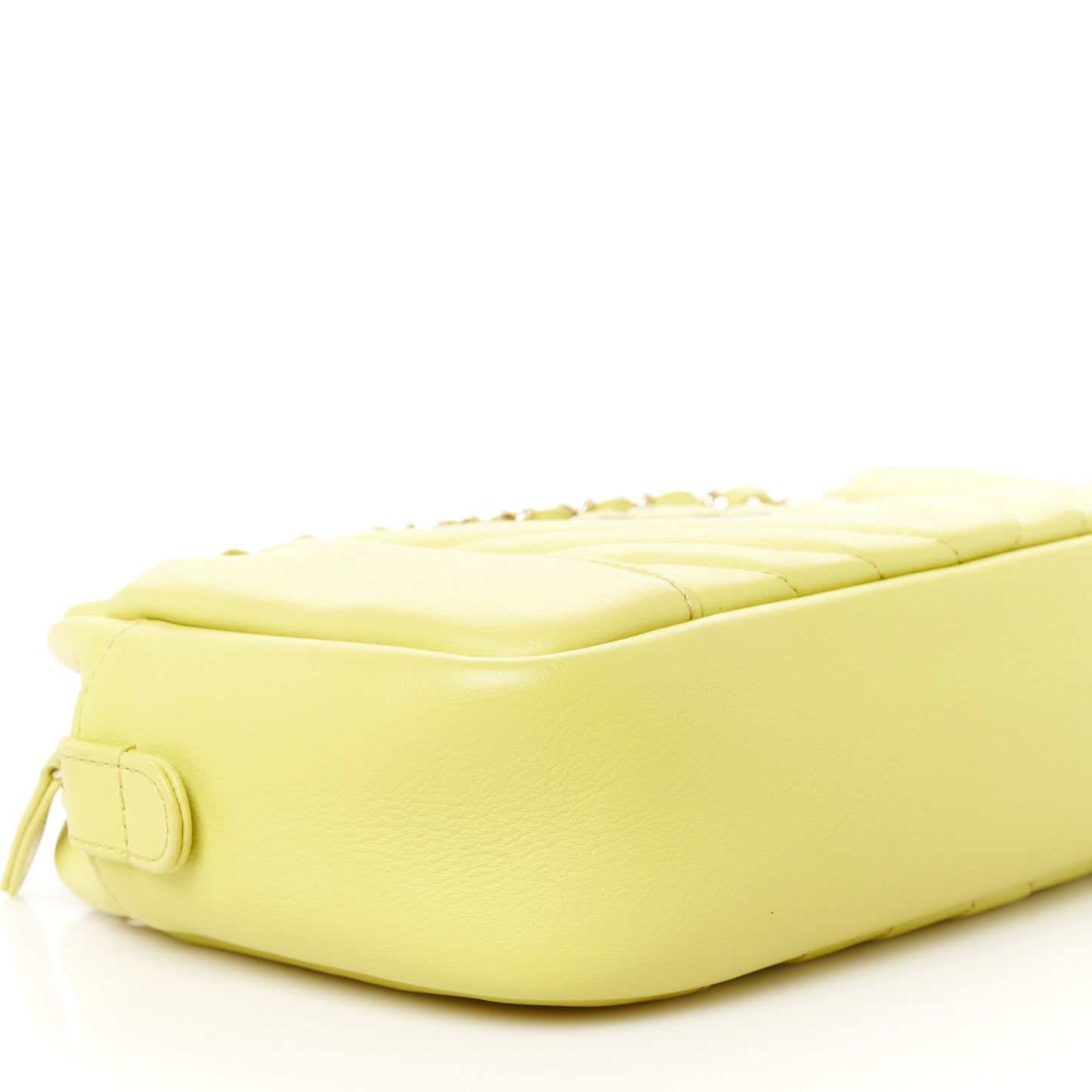 Calfskin Quilted Daily Chevron Camera Case Light Green