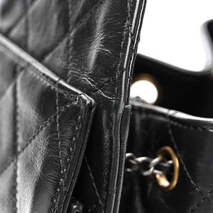 Chanel Shiny Crumpled Calfskin Quilted Small Chanel 25 Handbag Black 13 of 16