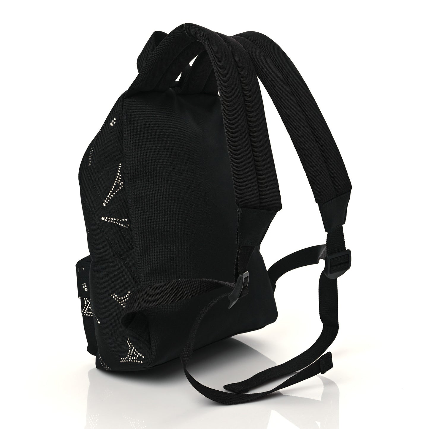 Canvas Crystal Embellished Eiffel Tower Explorer Backpack Black