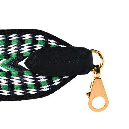 Hermes Toile Swift 50mm Sangle Allegro Shoulder Strap Malachite Bleu Electrique Black 4 of 5