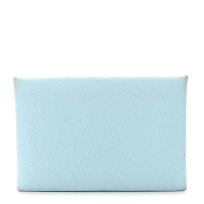 Hermes Epsom Calvi Card Case Bleu Zephyr 1 of 13