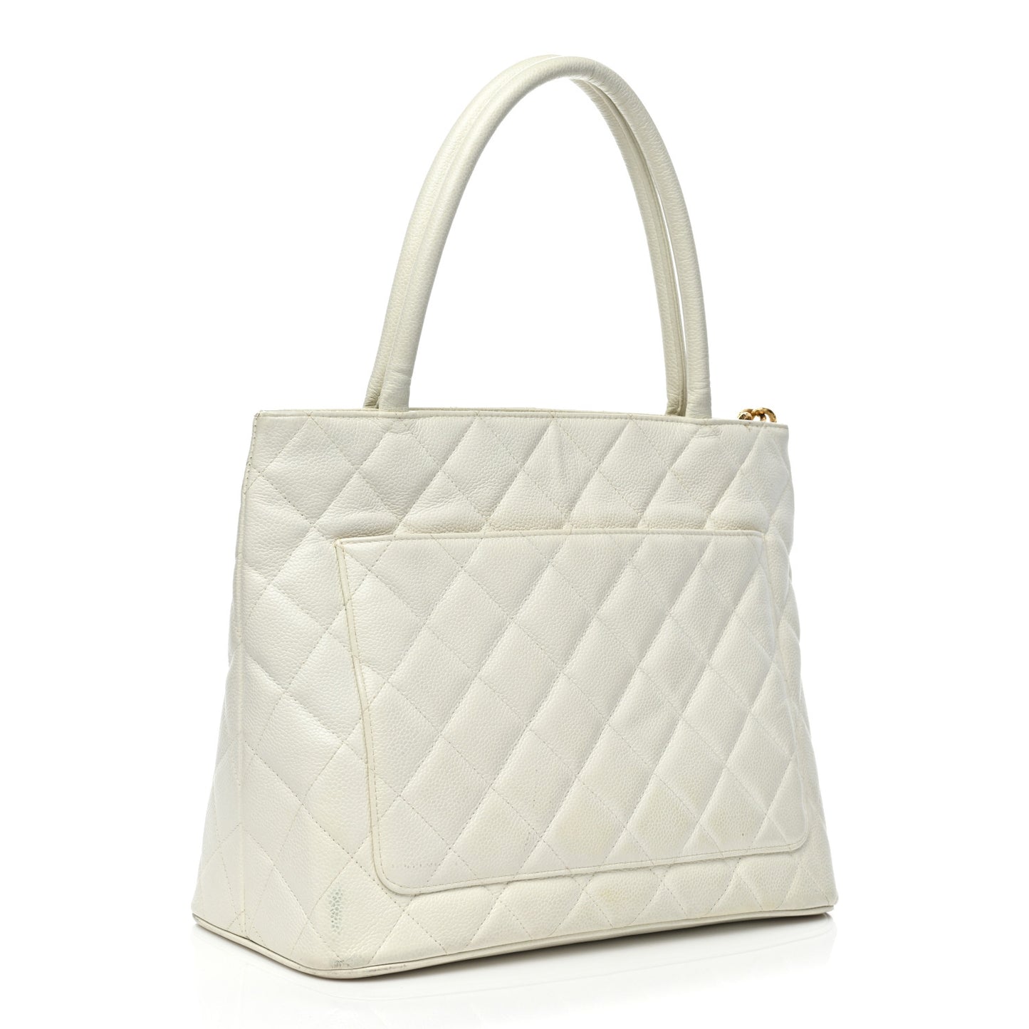 Caviar Quilted Medallion Tote White
