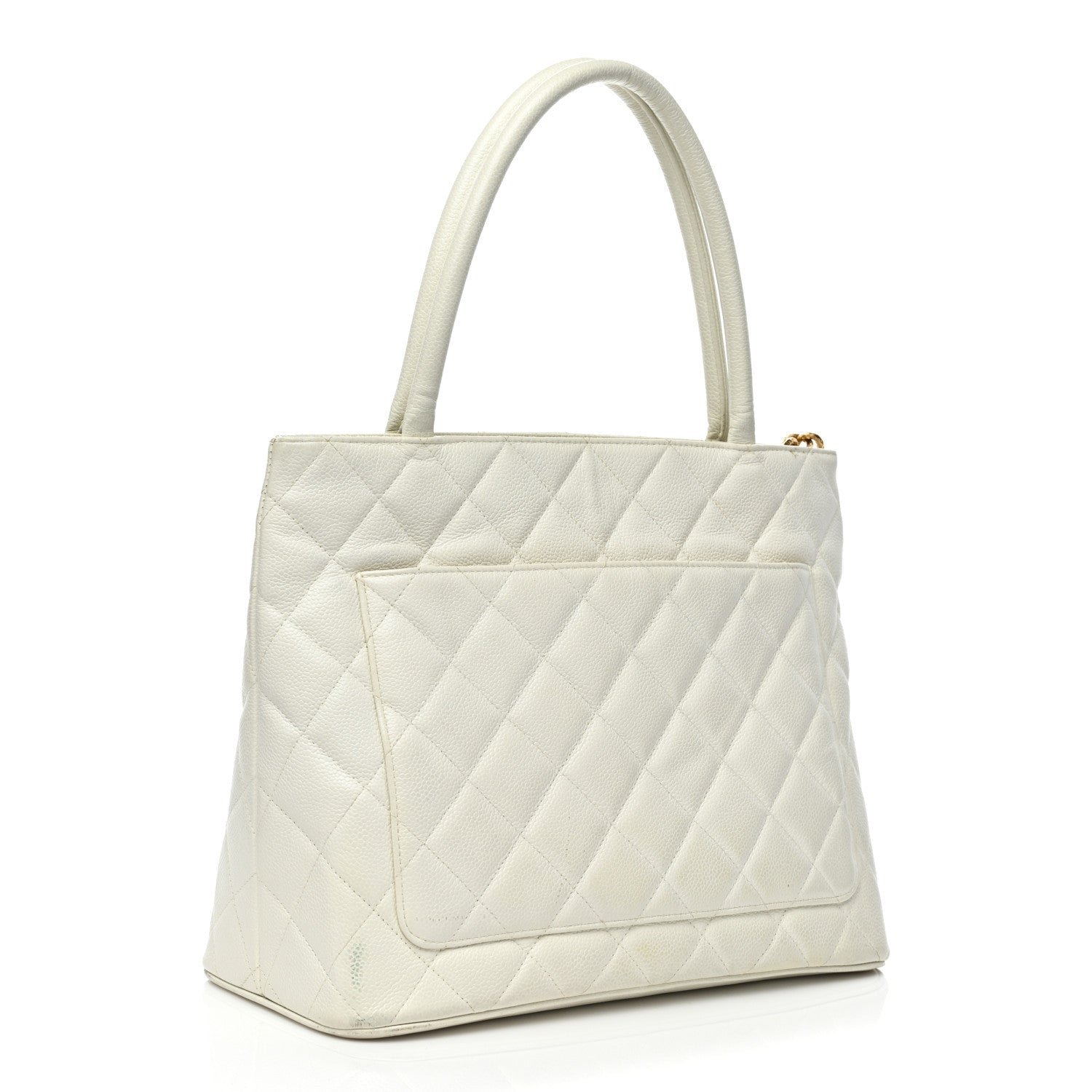 Chanel Caviar Quilted Medallion Tote White 3 of 22