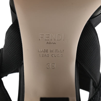 Fendi Technical Mesh FF Colibri 85mm Slingback Pumps 39 Black 11 of 17