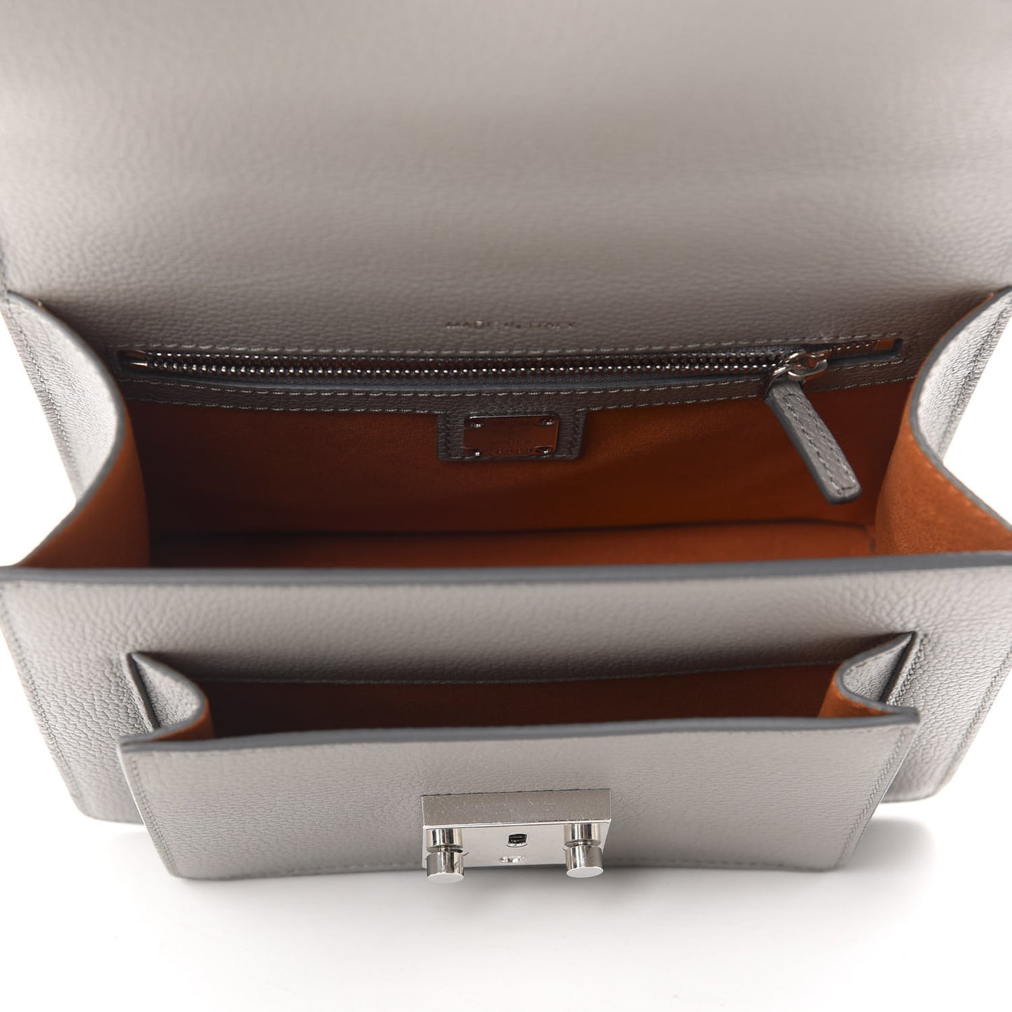 Grained Calfskin Small Patricia Satchel Arch Grey