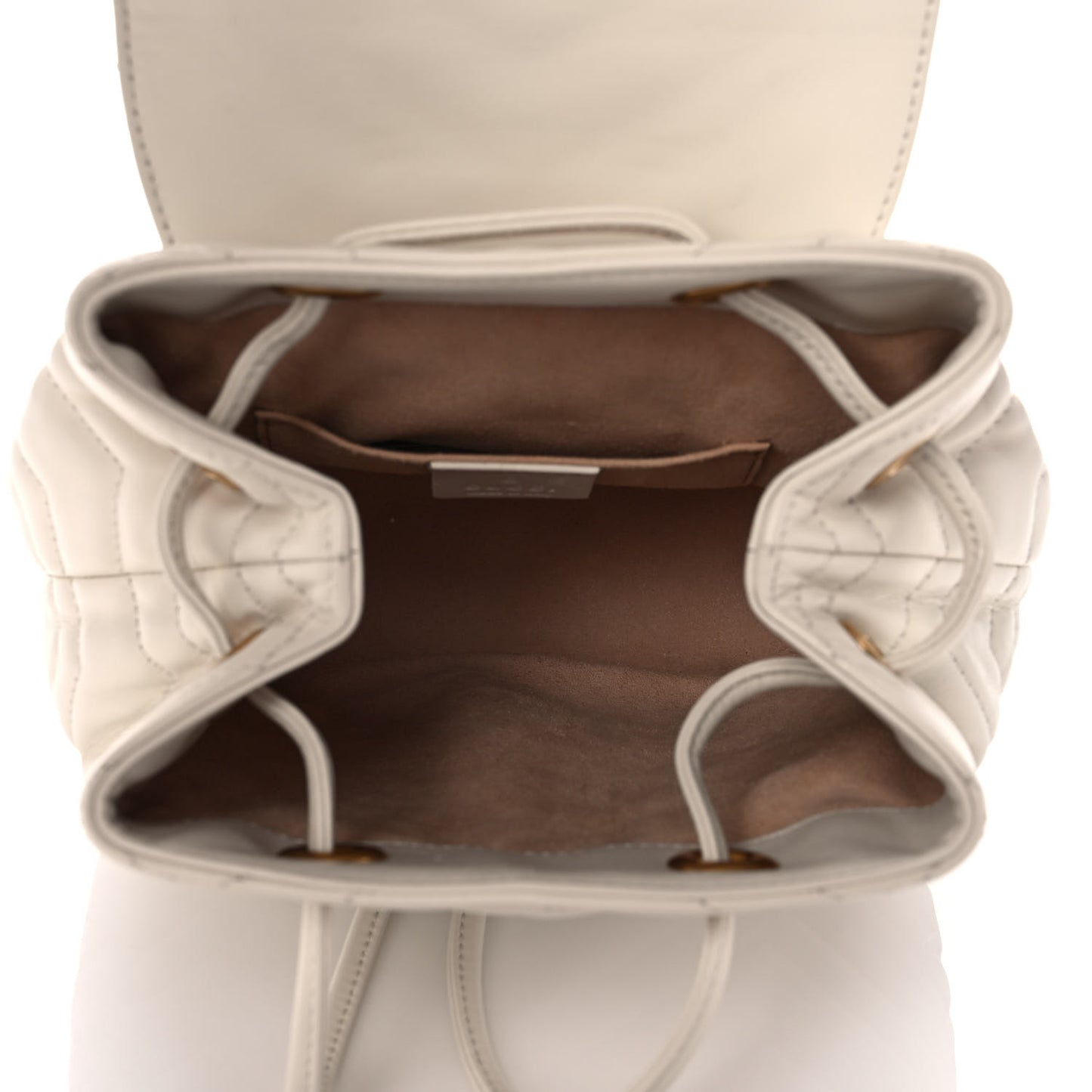Calfskin Matelasse GG Marmont Flap Backpack White