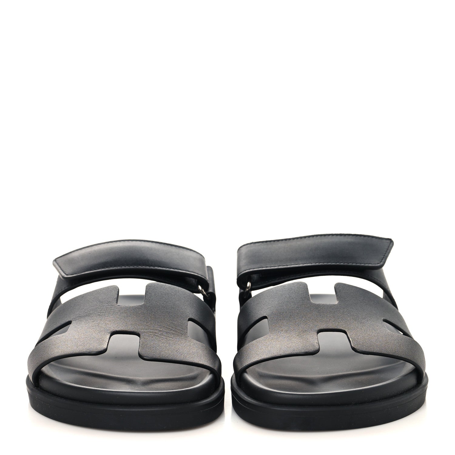 Hermes Calfskin Womens Chypre Sandals 38 Black 3 of 10
