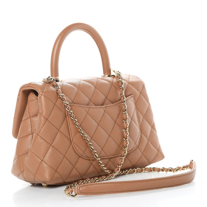 Chanel Caviar Quilted Mini Coco Handle Flap Brown 3 of 10