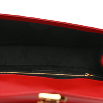Saint Laurent Grain De Poudre Matelasse Chevron Large Monogram Satchel Lipstick Red 5 of 10