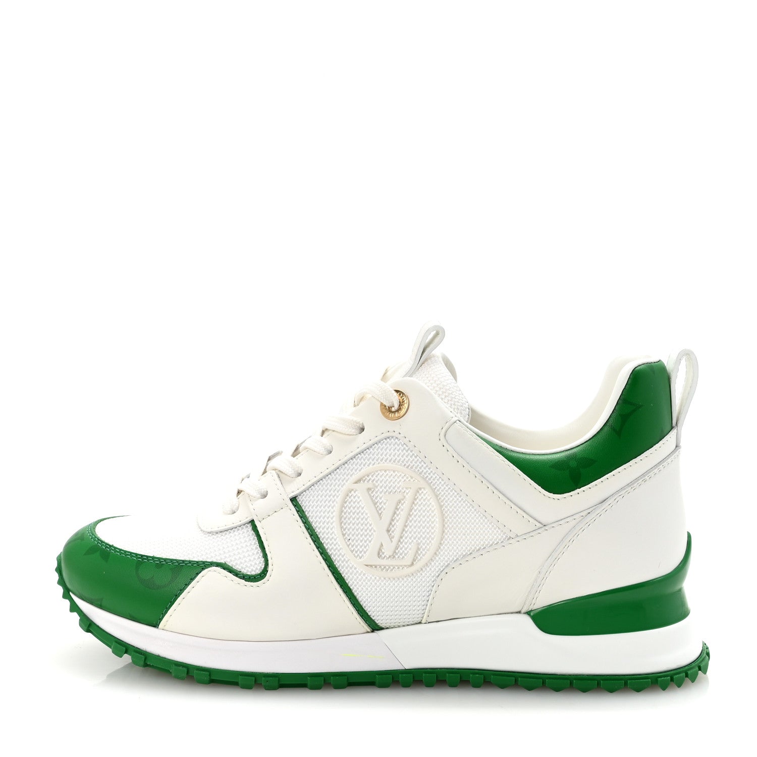 Louis Vuitton Calfskin Monogram Run Away Sneakers 36.5 White Green 1 of 9