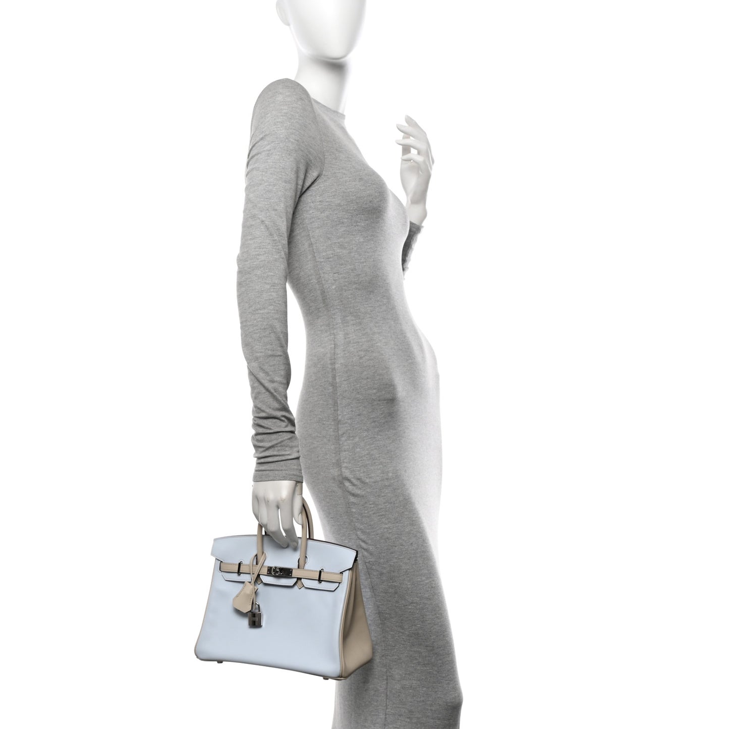 Swift Horseshoe Birkin 25 Bleu Brume Beton