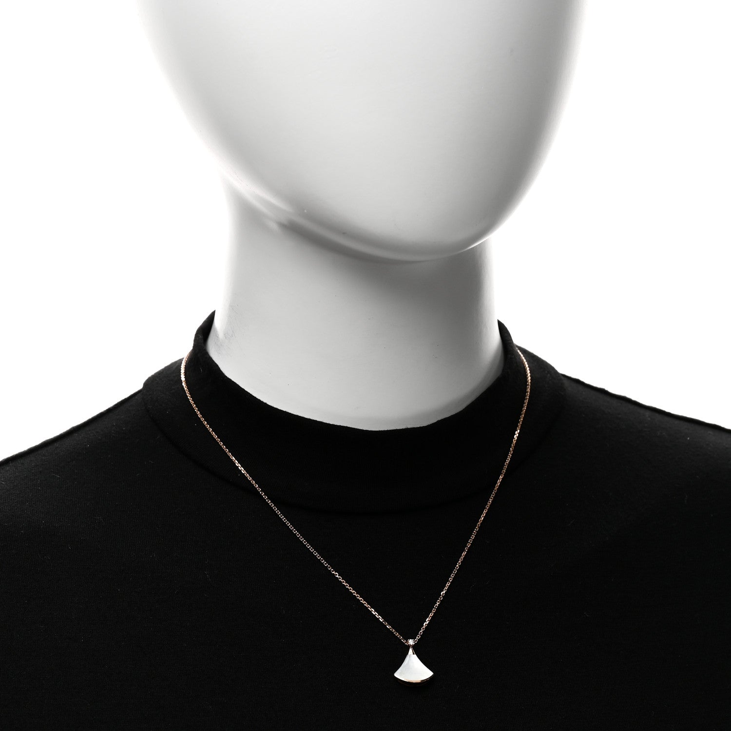 Bulgari 18K Rose Gold Diamond Mother of Pearl Small Divas' Dream Pendant Necklace 2 of 5