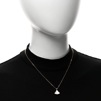 Bulgari 18K Rose Gold Diamond Mother of Pearl Small Divas' Dream Pendant Necklace 2 of 5