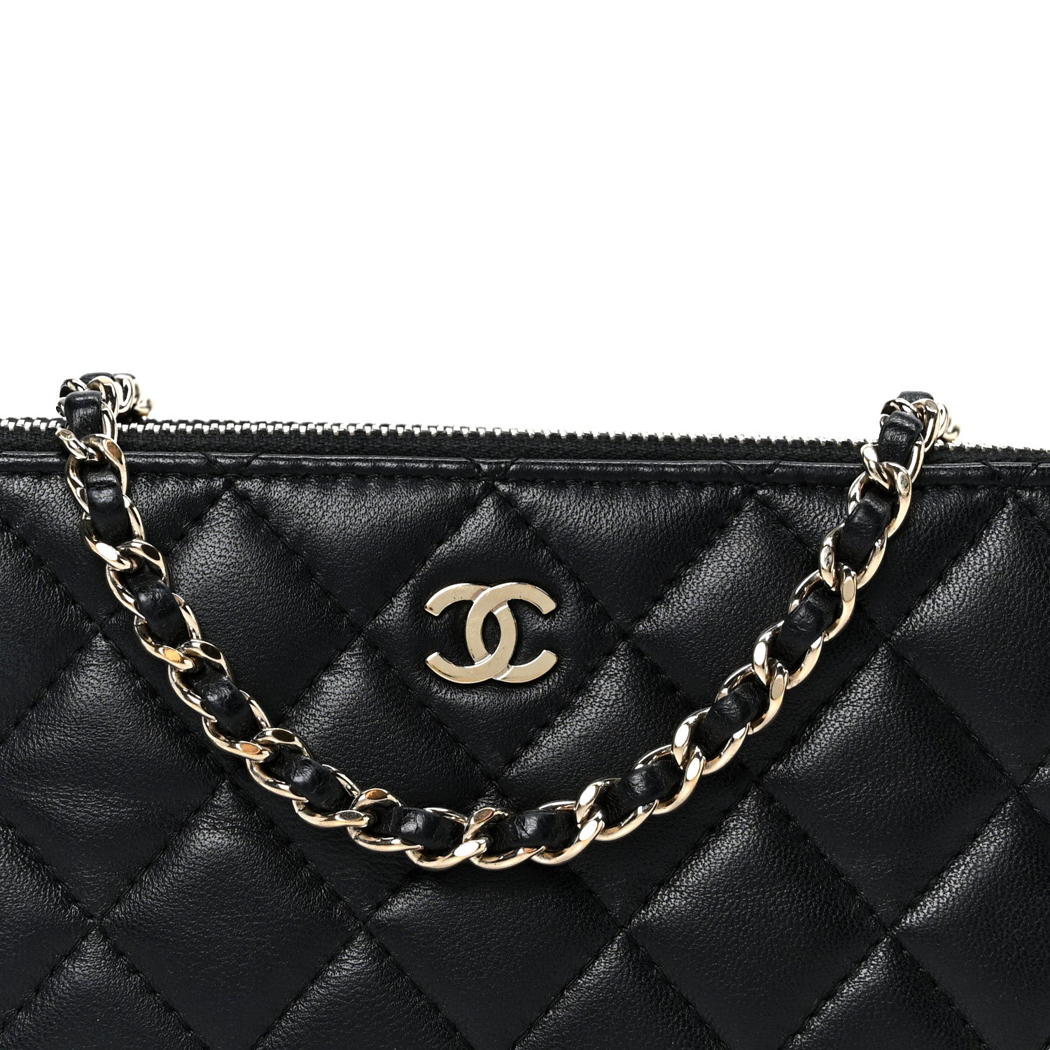 Chanel Lambskin Quilted Small Clutch With Chain Black 10 of 13