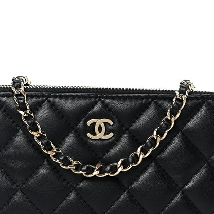 Chanel Lambskin Quilted Small Clutch With Chain Black 10 of 13