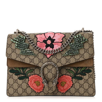 Gucci GG Supreme Monogram Embroidered Medium Dionysus Shoulder Bag Beige 1 of 21