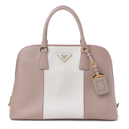 Prada Saffiano Lux Bi-Color Promenade Tote Cammeo Talco 1 of 13