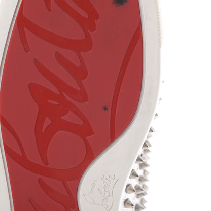 Christian Louboutin Calfskin Laminato Dino Spikes Yang Louis Flat Sneakers 44 Latte Silver 12 of 14