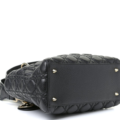 Christian Dior Grained Calfskin Cannage Medium Supple Lady Dior Black 3 of 4