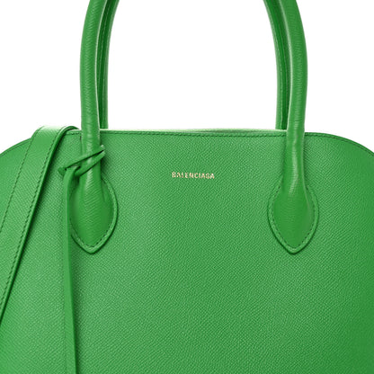Balenciaga Signature Grained Calfskin Logo M Ville Top Handle Bag Green 7 of 13