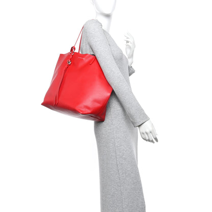 Alexander McQueen Grained Calfskin Skull Open Shopper Tote Red 2 of 11