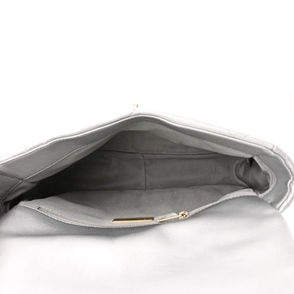 Chanel Metallic Quilted Large 19 Flap Silver 5 of 10