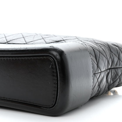 Chanel Aged Calfskin Quilted Large Gabrielle Hobo Black 10 of 12