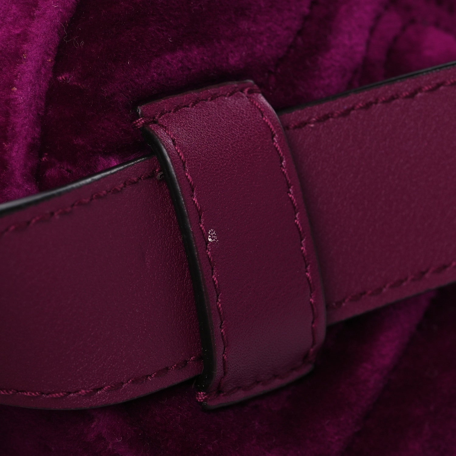 Gucci Velvet Matelasse GG Marmont Belt Bag Fuchsia 85 34 Violet Cyclamen 15 of 15