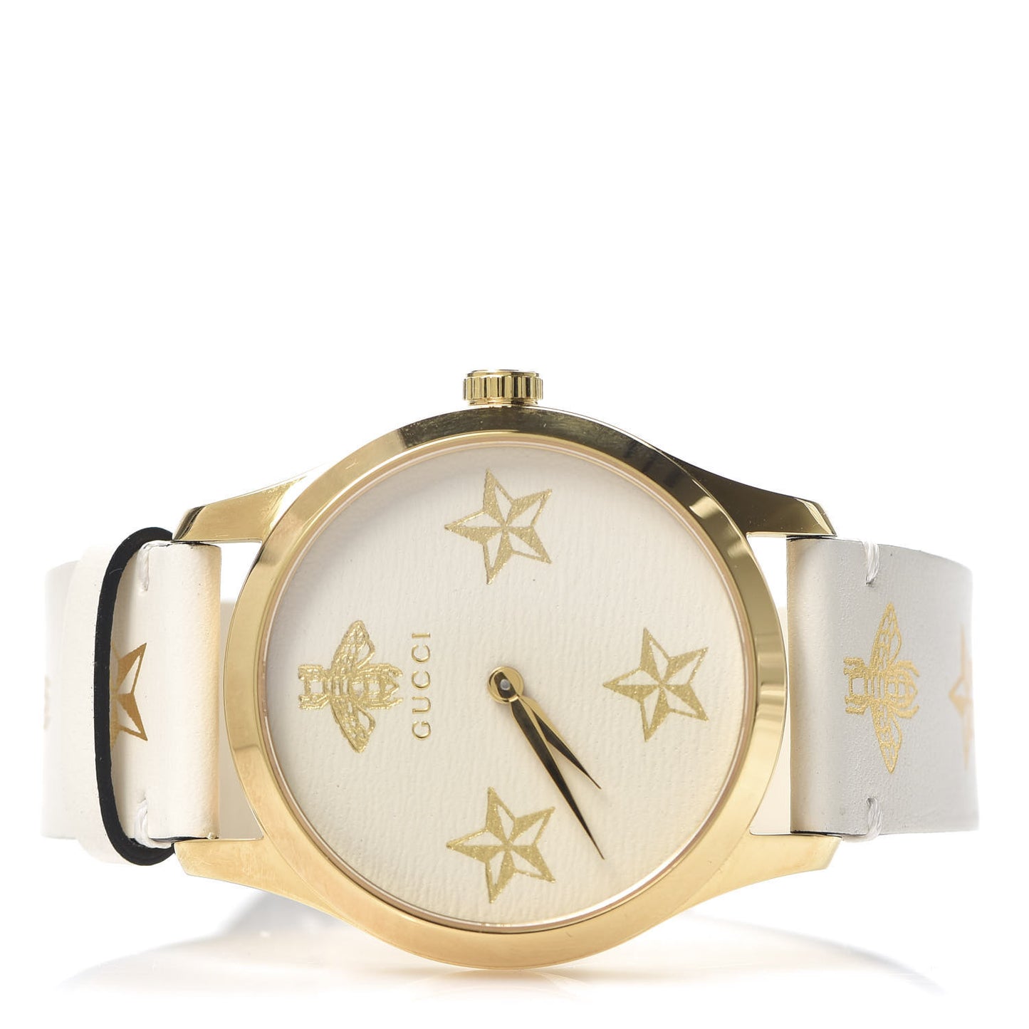 Stainless Steel Calfskin 38mm G-Timeless Bee Star Quartz Watch White
