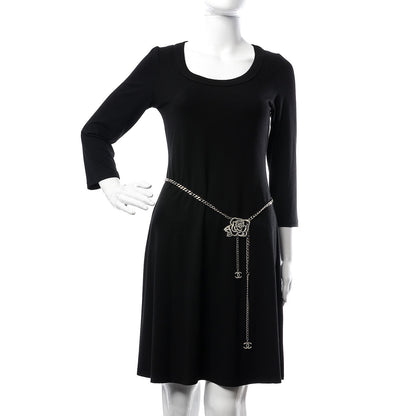 Chanel Crystal CC Camellia Chain Belt Silver 2 of 5