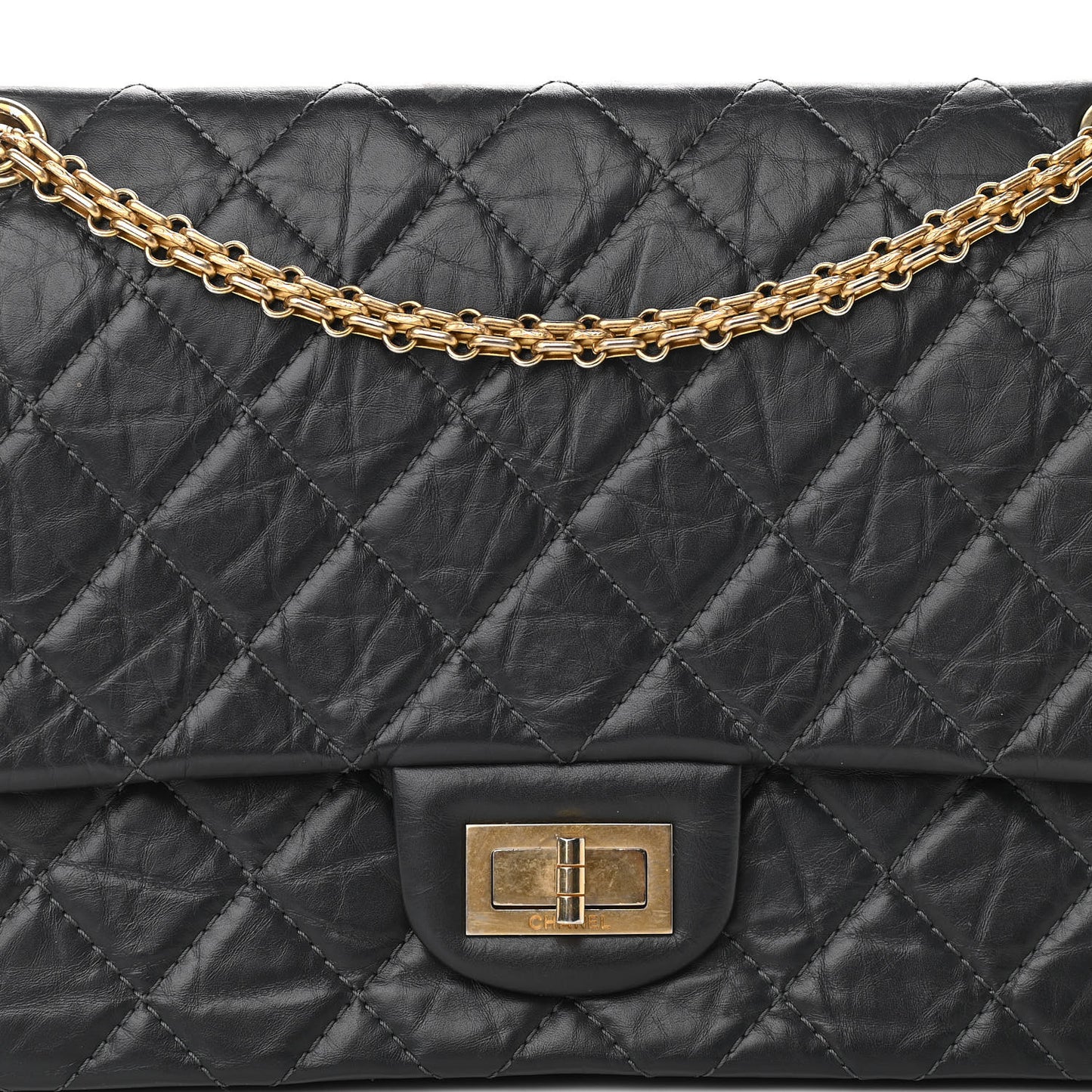 Aged Calfskin Quilted 2.55 Reissue 227 Flap Grey