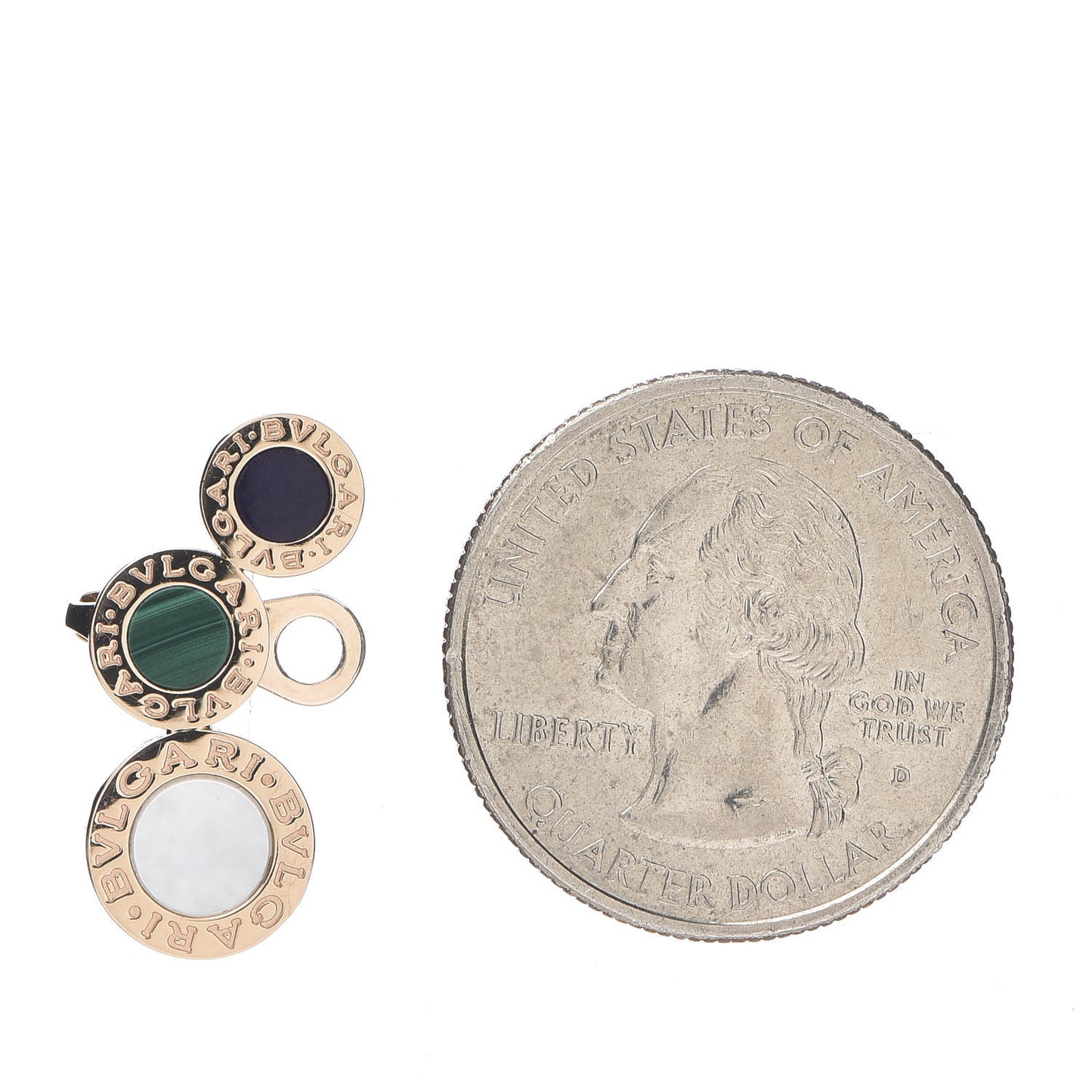18K Rose Gold Mother of Pearl Malachite Sugilite BVLGARI BVLGARI Single Stud Earring