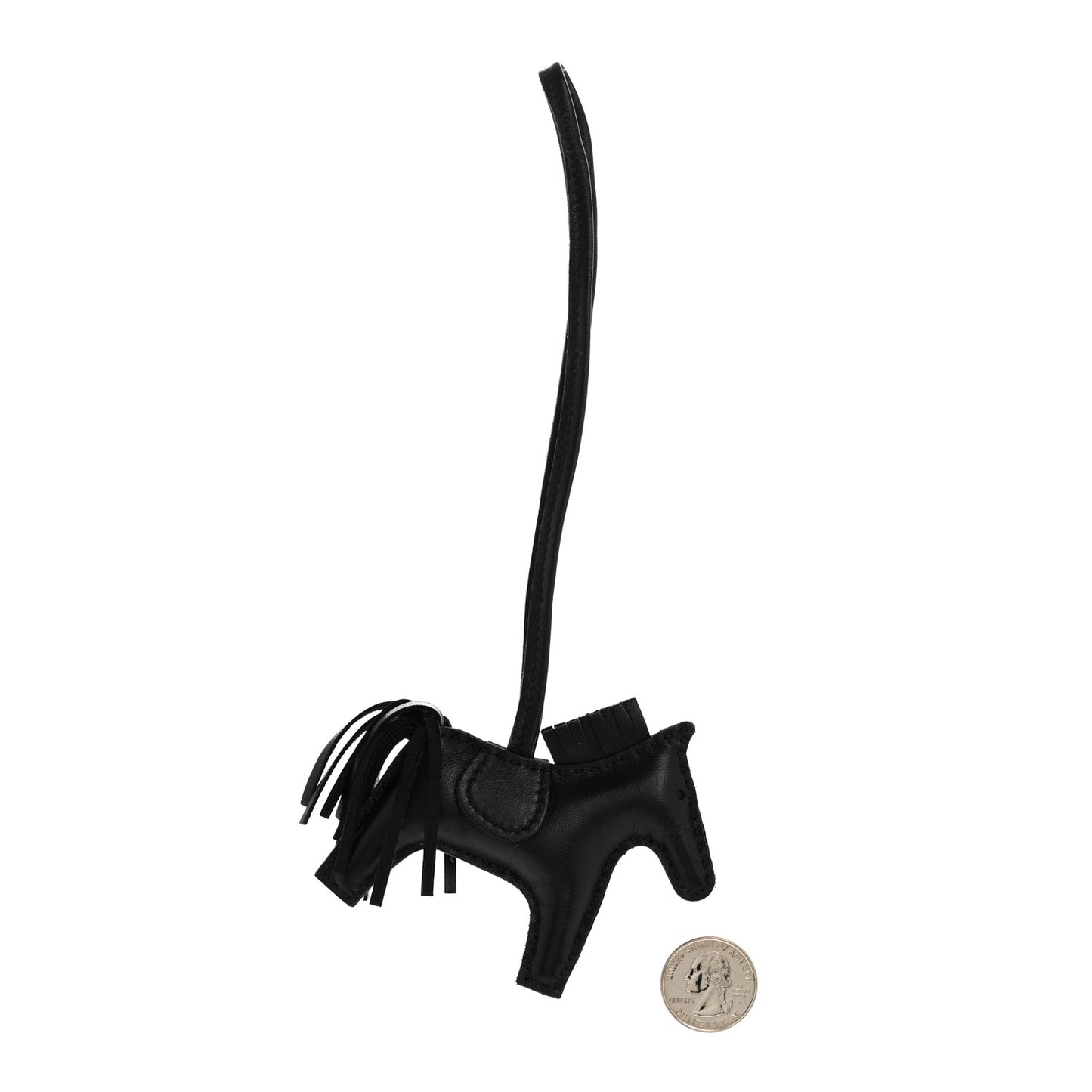 Milo Lambskin Matte Alligator Touch Grigri Rodeo Horse Bag Charm PM So Black