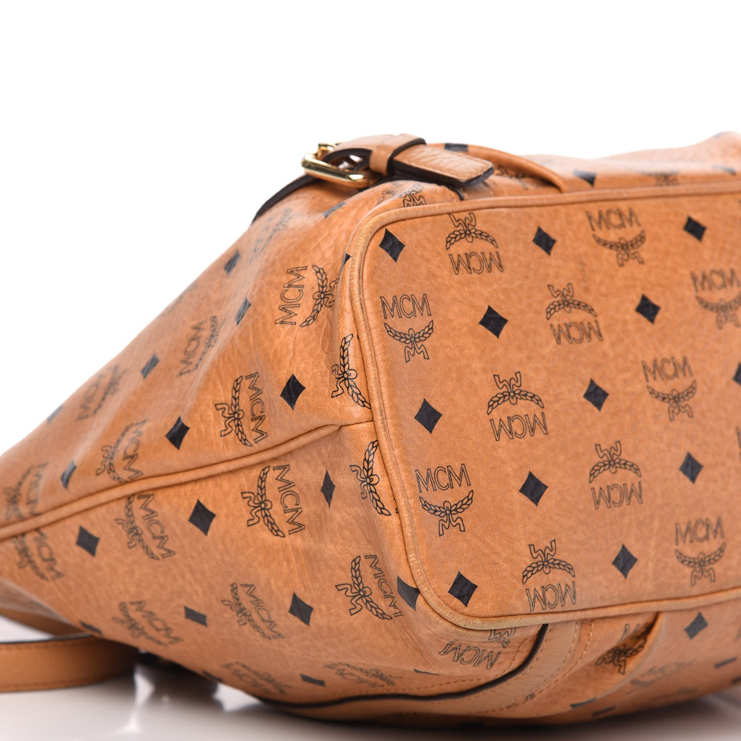 MCM Visetos Medium Essentials Shopper Tote Cognac 6 of 9